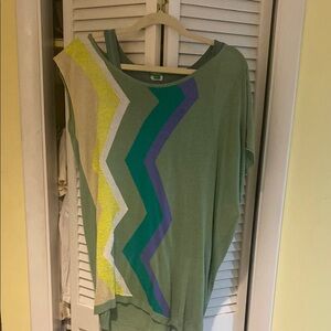 United colors of Benetton Top with Chevron Stripes with matching green cami